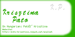 krisztina pato business card